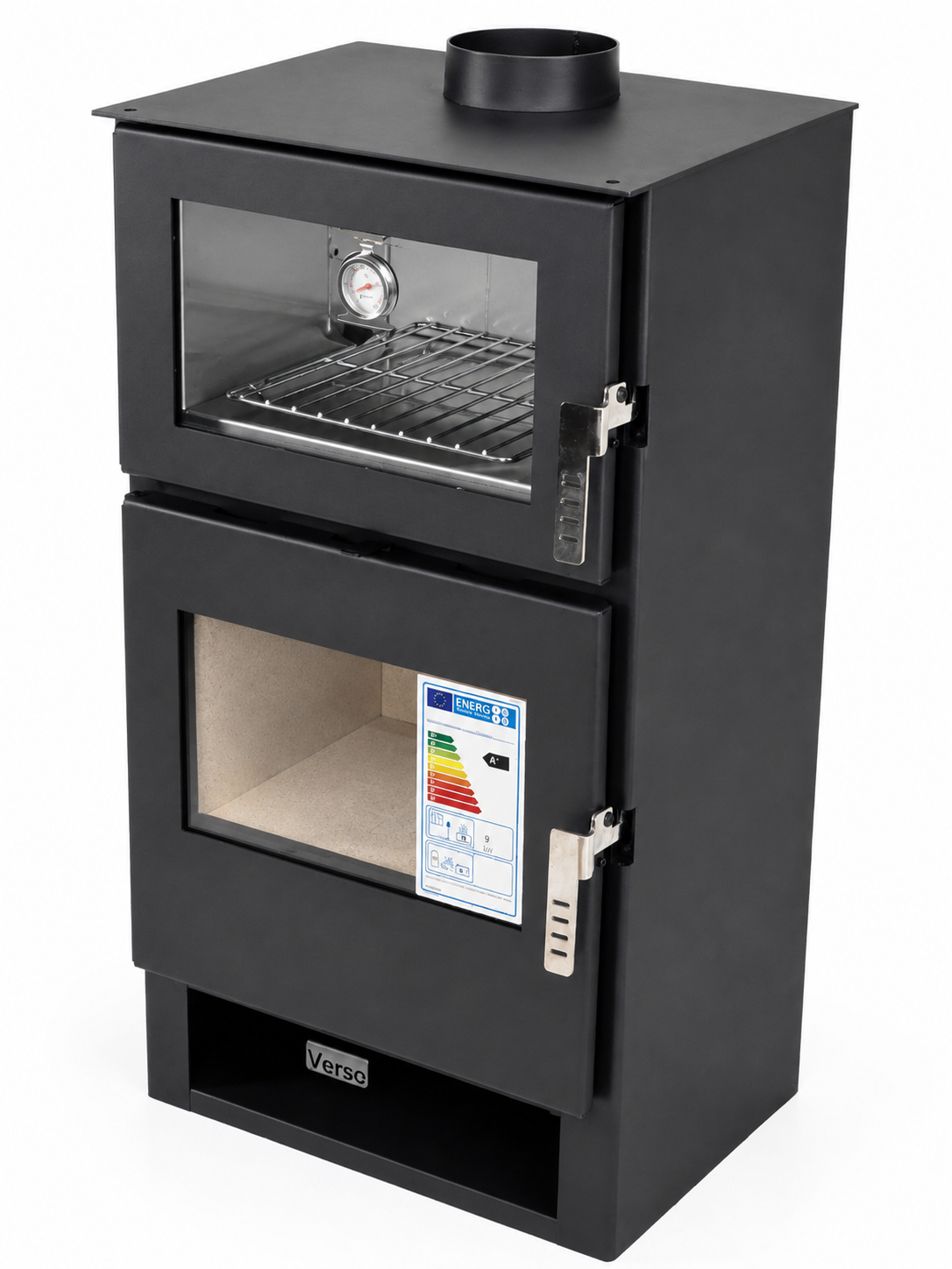 Verso F Inox 9 kW Wood Burning Stove with Oven