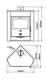 Prity AM D 12.5 kW Wood Burning Corner Stove