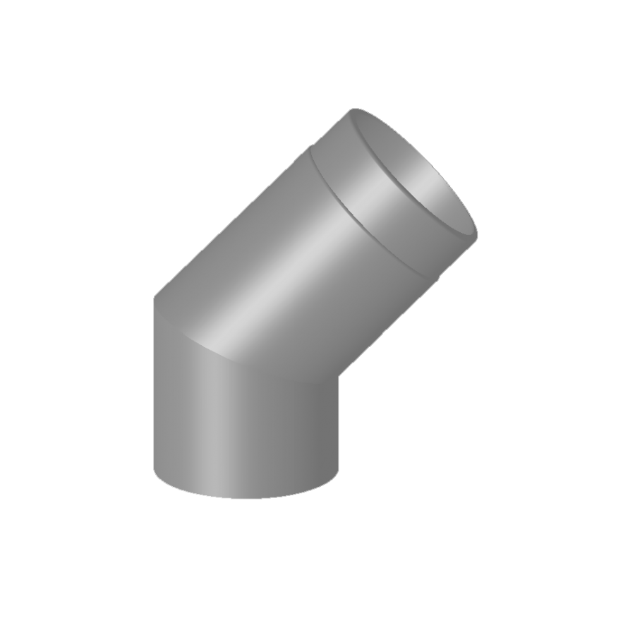 DURATHERM DTE 150/45° — Codo de humos de 45°