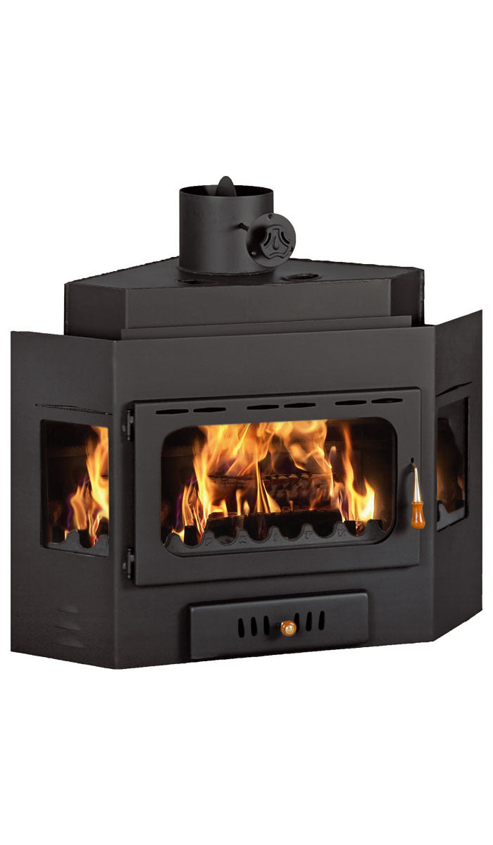 Prity A W20 Wood Burning Fireplace Insert with Boiler