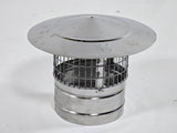 Japanese-style stainless steel chimney cap with mesh