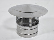 Japanese-style stainless steel chimney cap with mesh