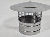 Japanese-style stainless steel chimney cap with mesh