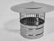 Japanese-style stainless steel chimney cap with mesh