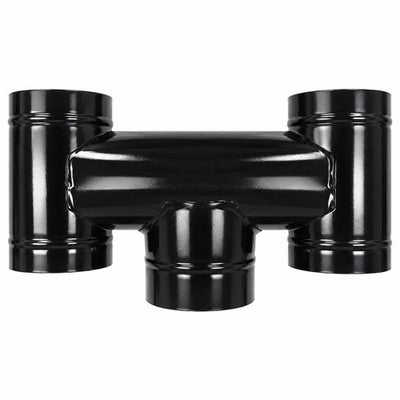 Cosmo Vent black enamelled H-form chimney cap Ø130 mm