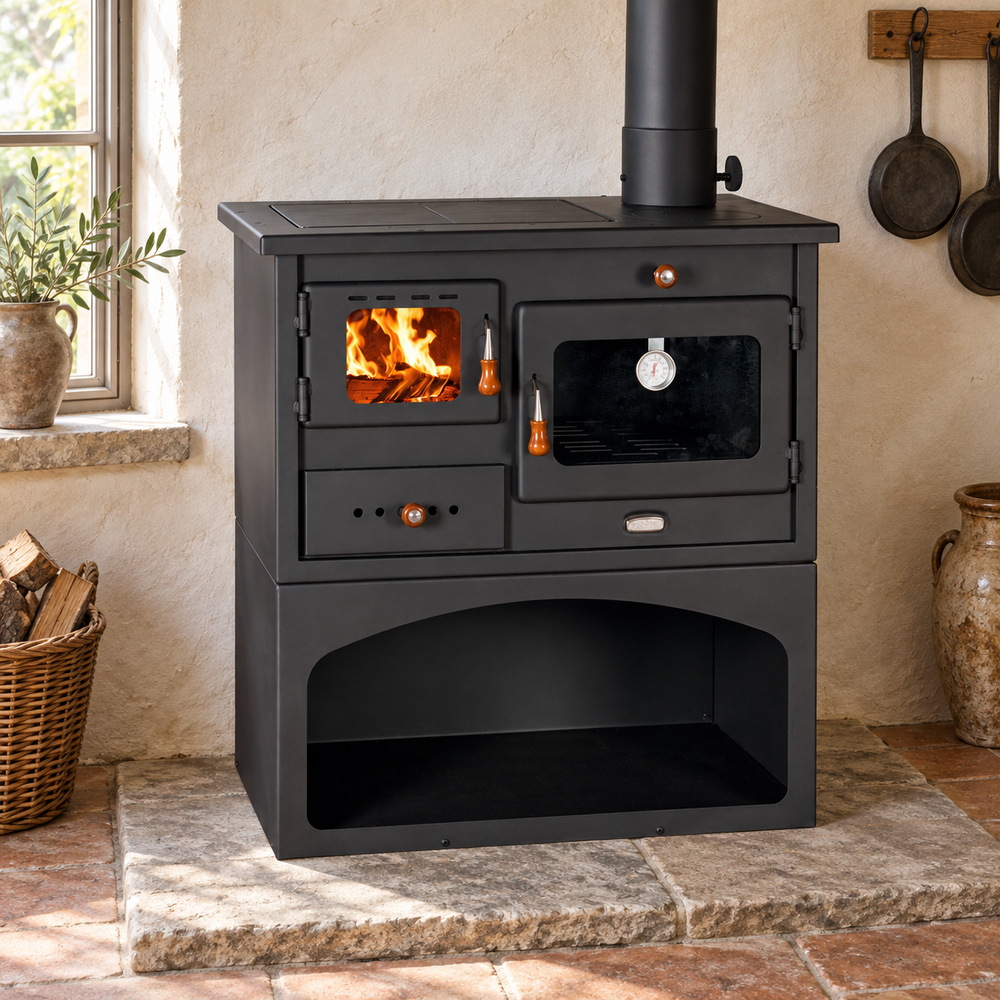 Prity 1P34 10.1 kW Wood Burning Cooking Range with Oven
