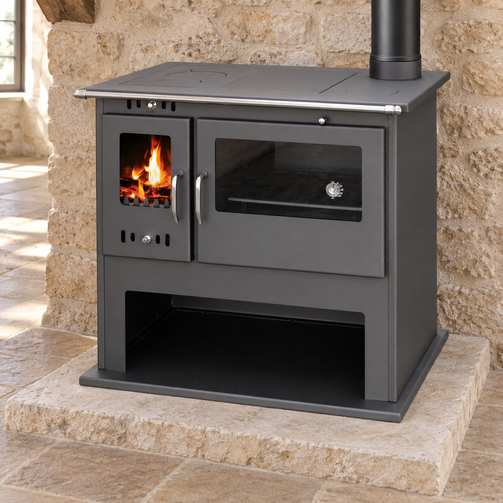 Victoria-05 Viki Lux 9.07 kW Wood Burning Cooking Range with Oven
