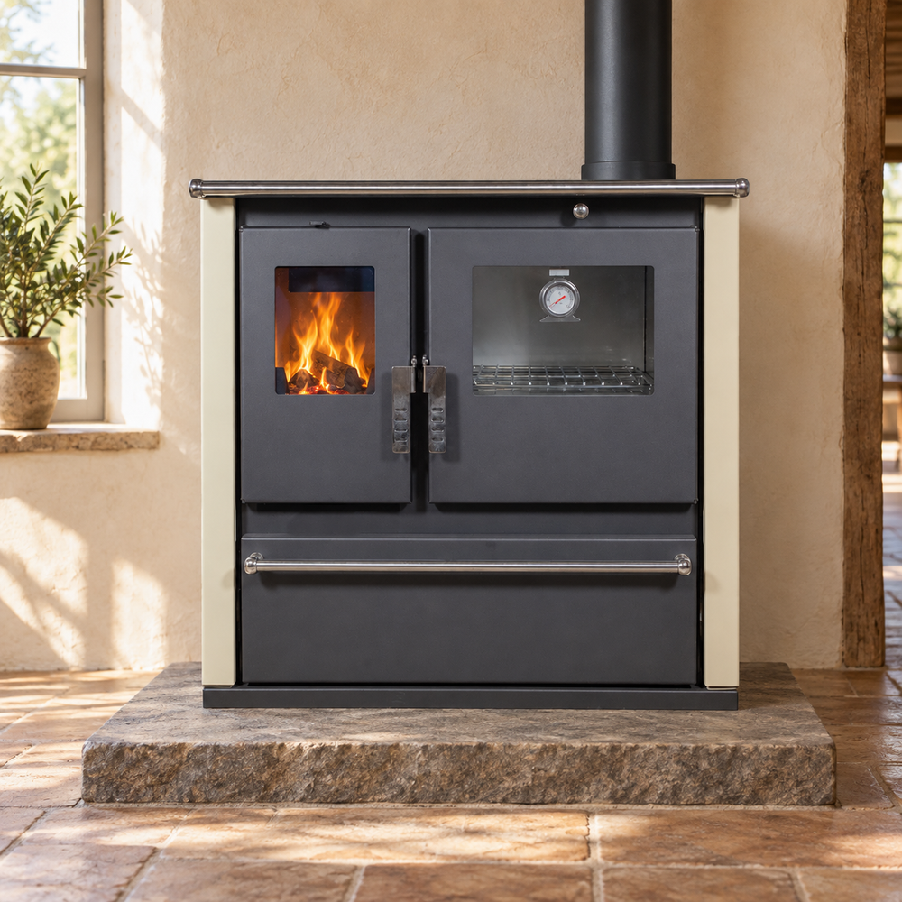 Verso CS Plus Inox Wood-Burning Cooker – 7.7 kW