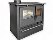 Verso CS Plus Inox Cuisinière à bois – 7.7 kW — Noir