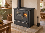 Verso CS Plus Inox Cuisinière à bois – 7.7 kW — Noir