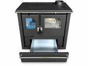 Verso CS Plus Inox Cuisinière à bois – 7.7 kW — Noir