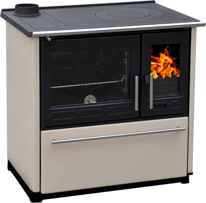 Plamen 850 Glas N — Cuisinière à bois avec four 8 kW, crème