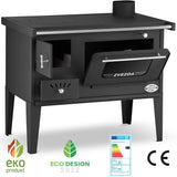 Zvezda Narodna with Steel Top and Glass Door Wood-Burning Cooker – 6.1 kW – image 1