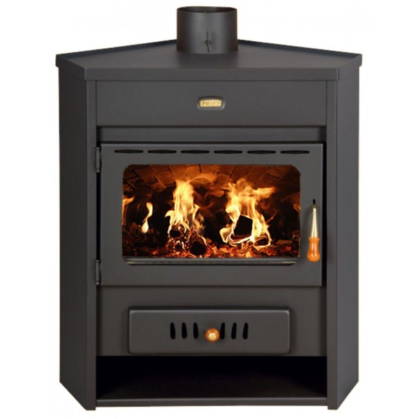 Wood Burning Stove with Boiler Corner Fireplace for Central Heating Prity AM W12