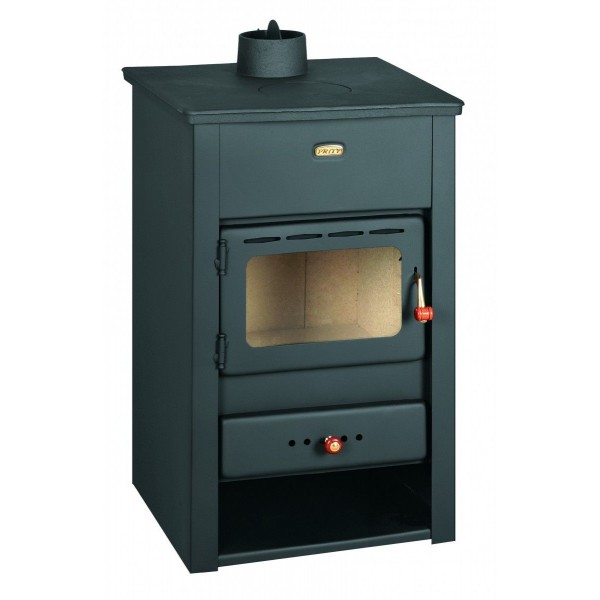 Wood Burning Stove Multi Fuel Fireplace Log Burner Cast Iron Top 10kw Prity K2CP