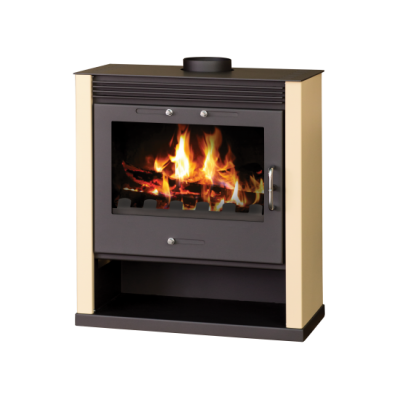 Wood Burning Stove With Integral Boiler Rubin B (Ivory Color)